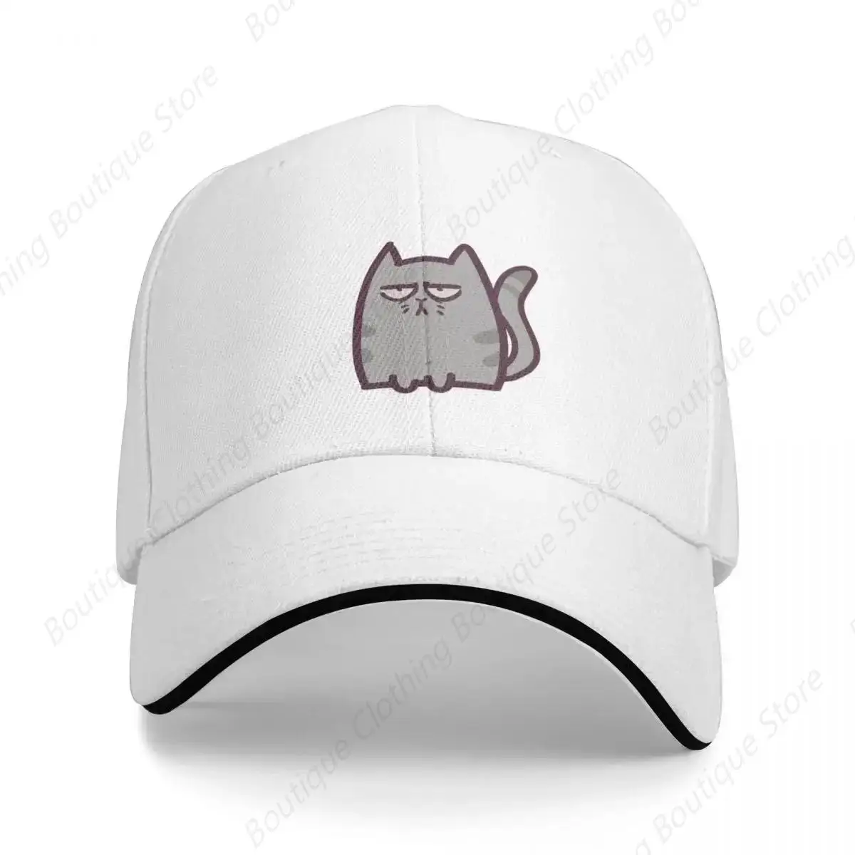 

Annoyed Cartoon Cat Baseball Cap Golf Cap party Hat cute Trucker Hat Boy Child Women's