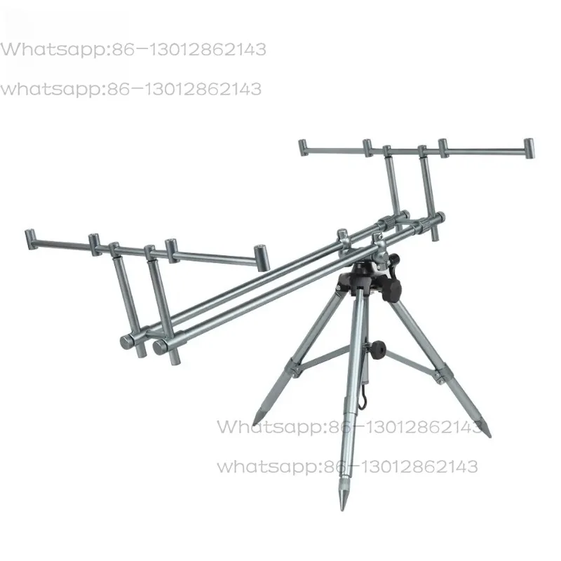 Outdoor fishing rod holder, aluminum alloy telescopic stand, knob connecting rod, tripod stand, casting rod holder