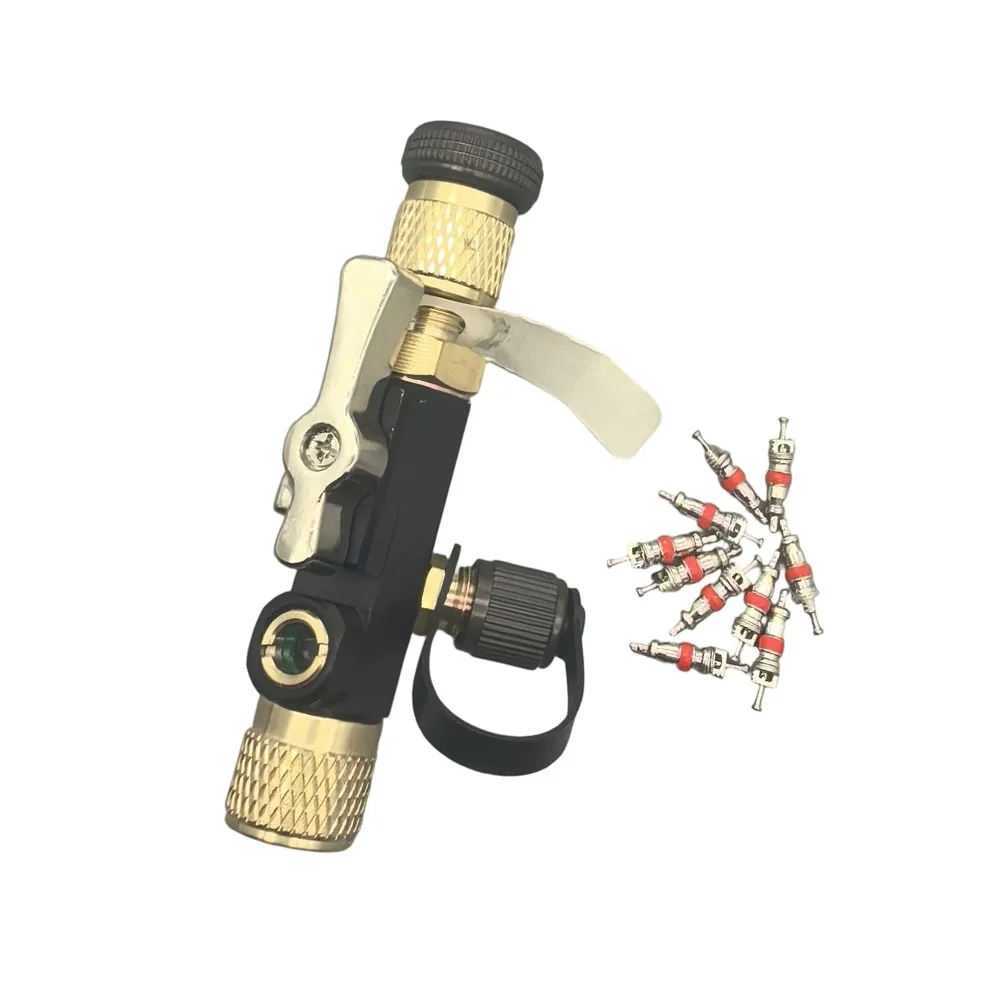 HVAC For R22 Service Tool Dual Valve Core Extractor with Sight Glass for Visual Confirmation Copper Alloy Material