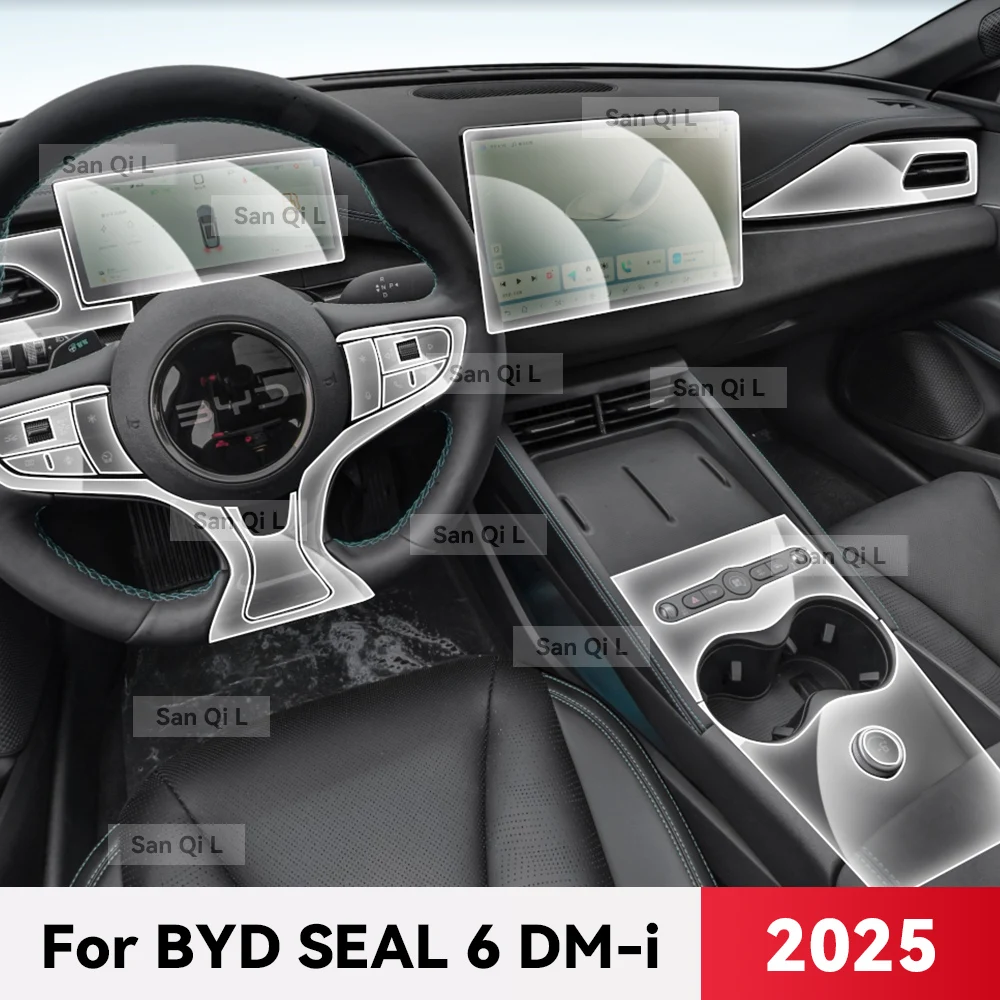 

Прозрачная защитная пленка из ТПУ для центральной консоли, мультимедийной панели и навигации автомобиля BYD SEAL 6 DM-i 2025-2026, защита от царапин, для интерьера