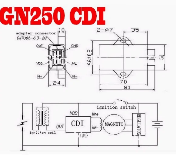 250cc Motorcycle Electronic Ignitor for suzuki GN250 WJ250 cdi unit ignition coil rectifier regulator