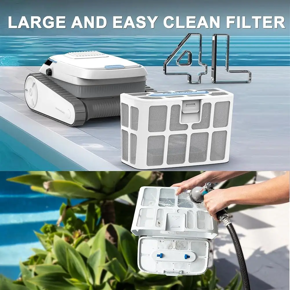 Cordless Robotic Pool Cleaner Automatic Wall Climbing 120min Runtime Automatic Vacuum Intelligent Cleaning Mode Quick Charging