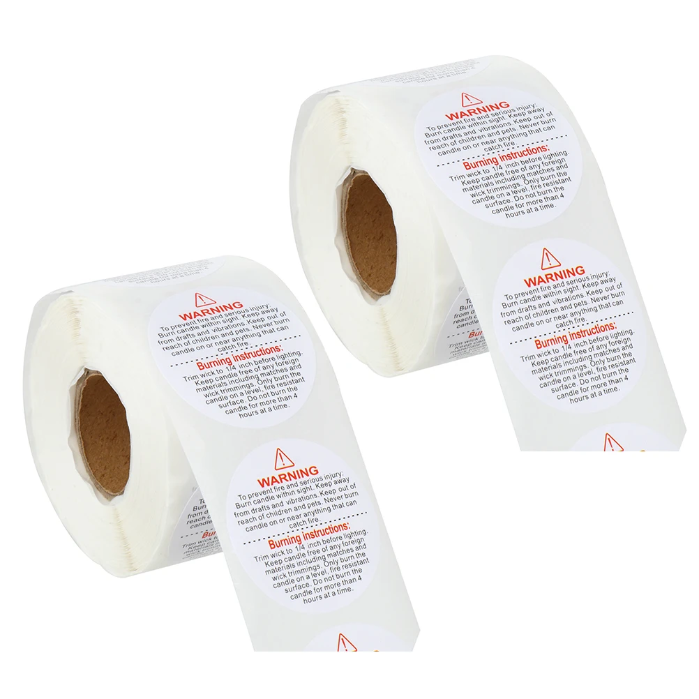 

C 2 Rolls Round Waterproof Stickers Safety Label C Safety Labels les Jar Decal Sealing Strip