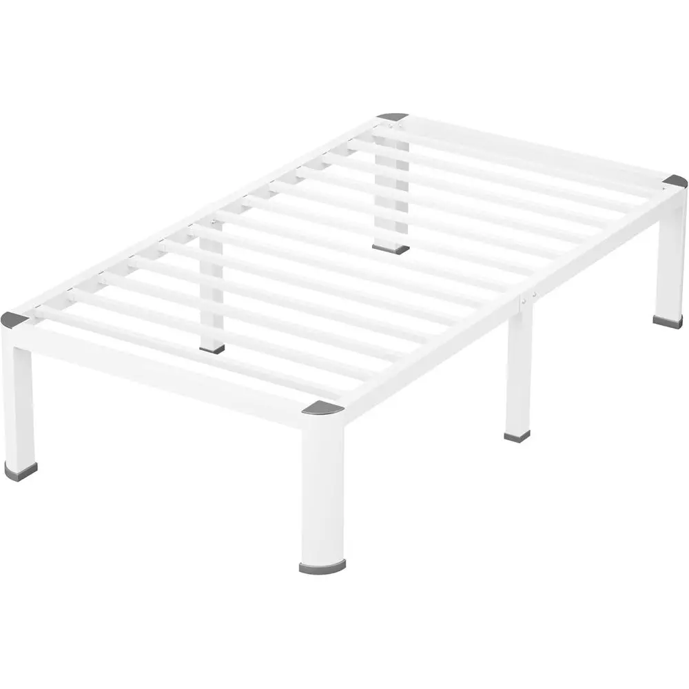 

14 Inch Twin Size Heavy Duty 3500 lbs Metal Bed Frame with Round Legs and Anti-Squeak Design – Quick Assembly, No Box Spring Nee