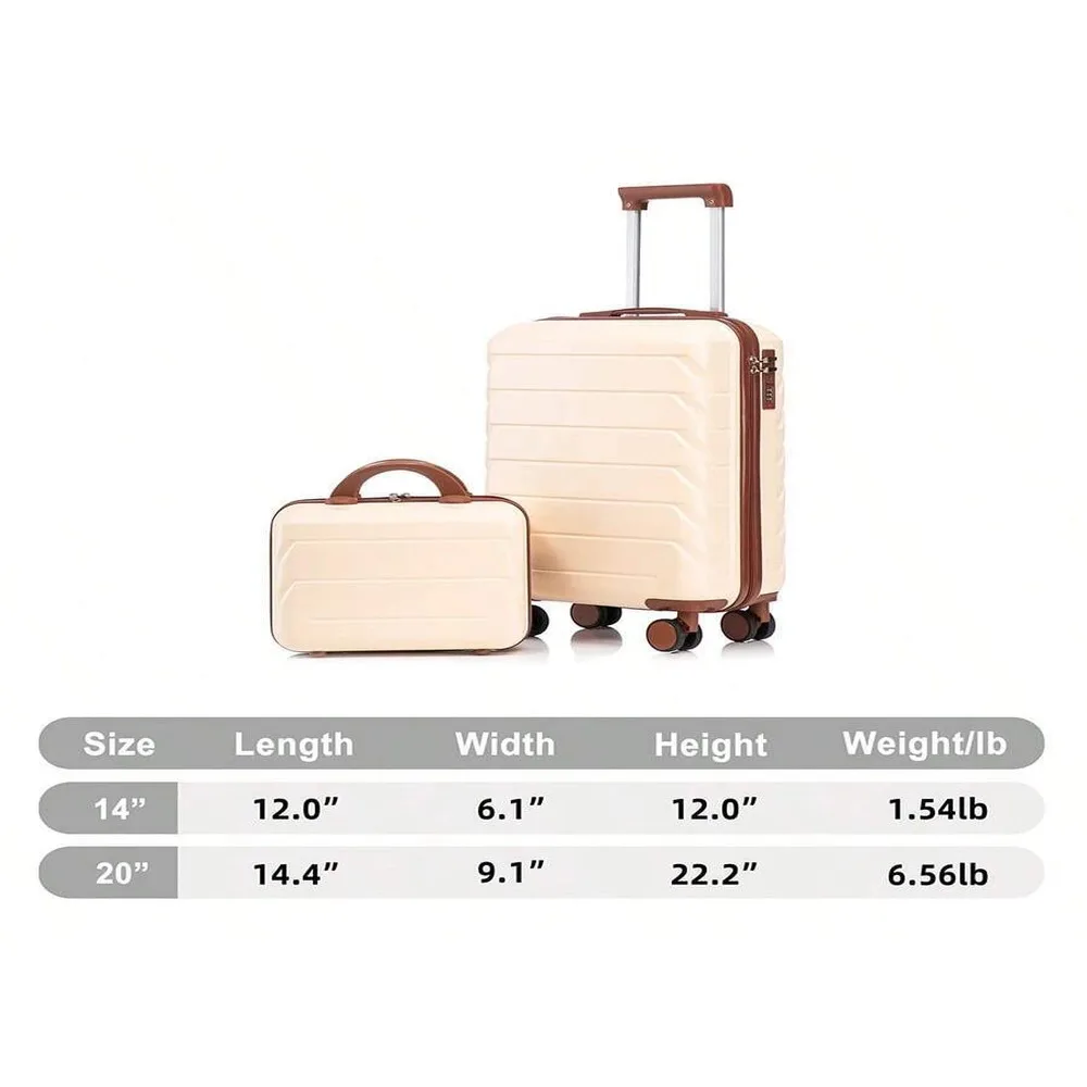 مجموعة أمتعة صلبة ABS مكونة من قطعتين - عجلات دوارة خفيفة الوزن وقفل TSA للسفر ورحلات العمل #2