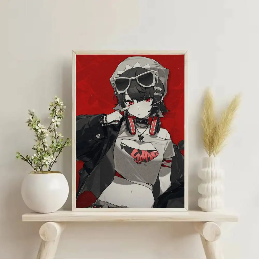 Z-Zenless Zone Zero Ellen Joe Poster Self-adhesive Art Waterproof Paper Sticker Coffee House Bar Room Wall Decor