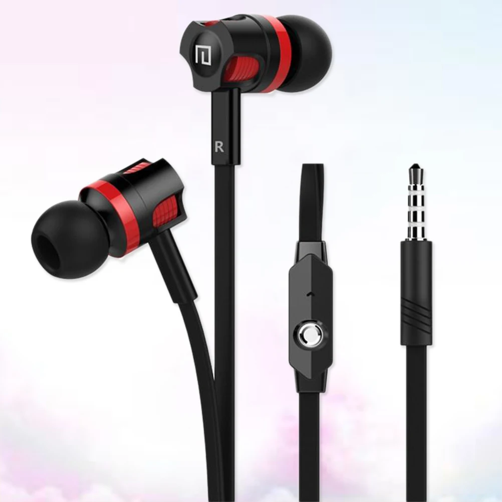

Black Stereo in-Ear Earphones Headphones Inline Control Mic Noise Isolating Super Bass Earbuds Perfect for Running Workout