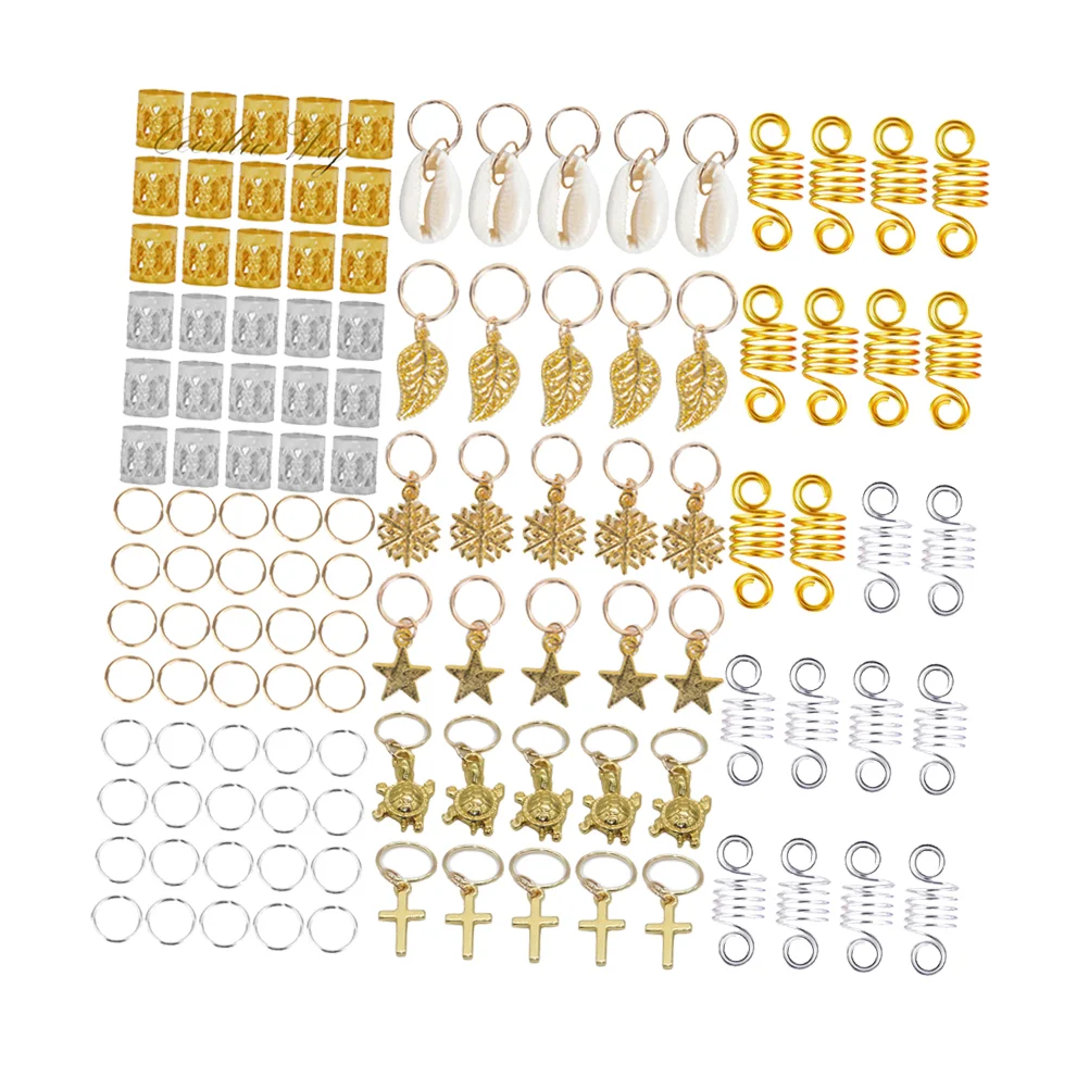 

120 Pcs Hair Toppers Cuffs Hollow Out Accessories Hollow-Out Dreadlocks Braid Rings Tube