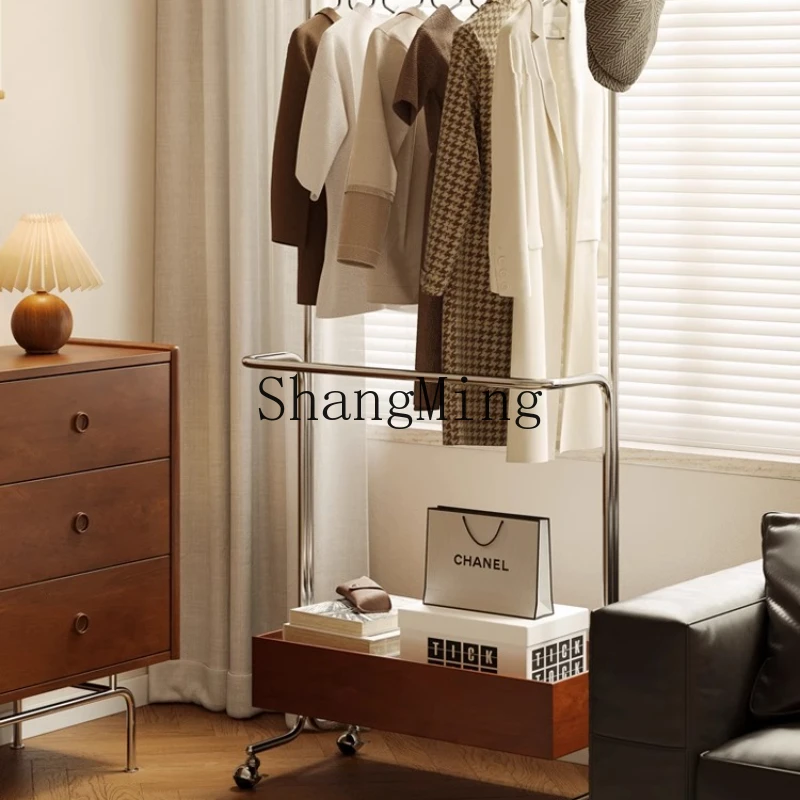 

FG medieval coat rack floor-to-ceiling bedroom household simple solid wood movable living room hanger