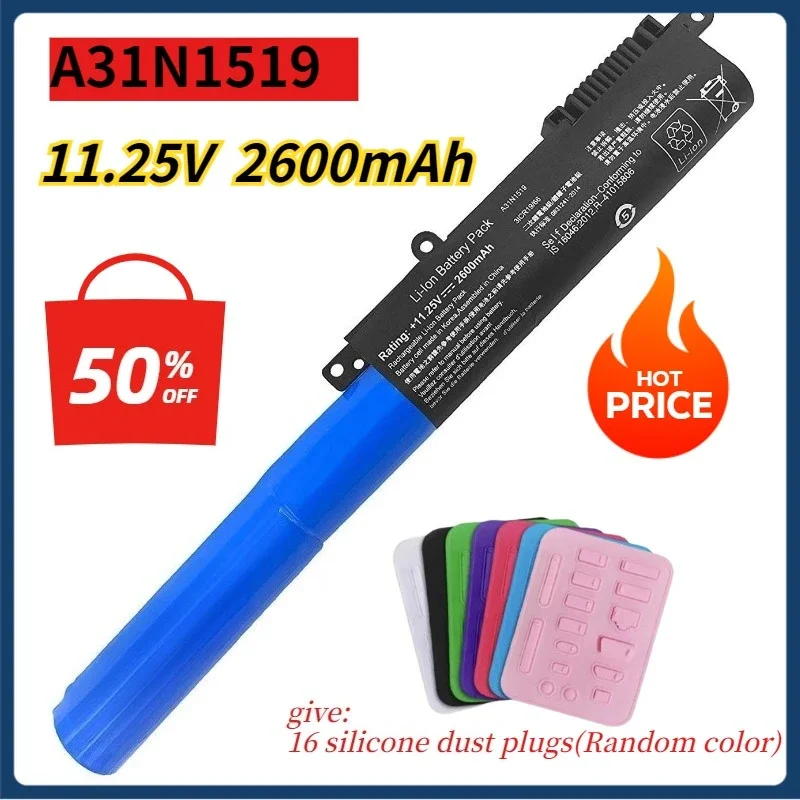 

11.25V 2600mAh A31N1519 Laptop Battery Replacement for Asus A540U X540 X540LA X540LJ X540SA X540S X540SC F540U Series