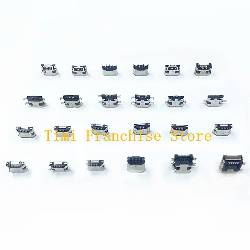 240PCS Box 24 Value 24 Models Micro usb Kit cable 5Pin Jack Connector Socket Usb Connectors Set Kit For MP3 MP4 MP5