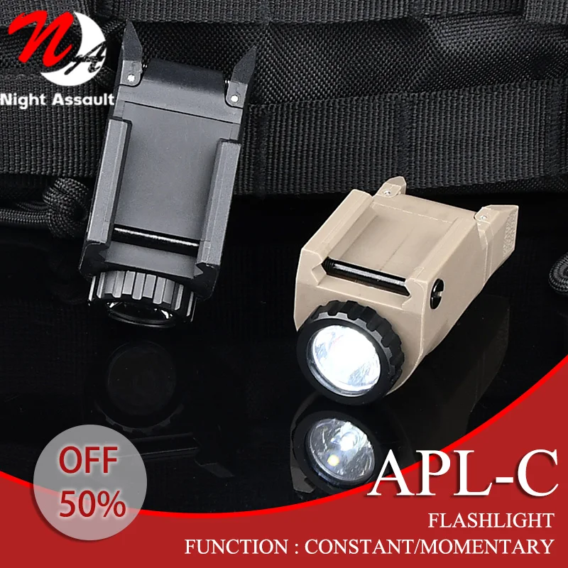 

Wadsn Tactical APL-C Pistol Flashlight LED Constant Momentary Strobe APL Hunting Weapon hunting Scout Light Fit Gloc17 20mm Rail