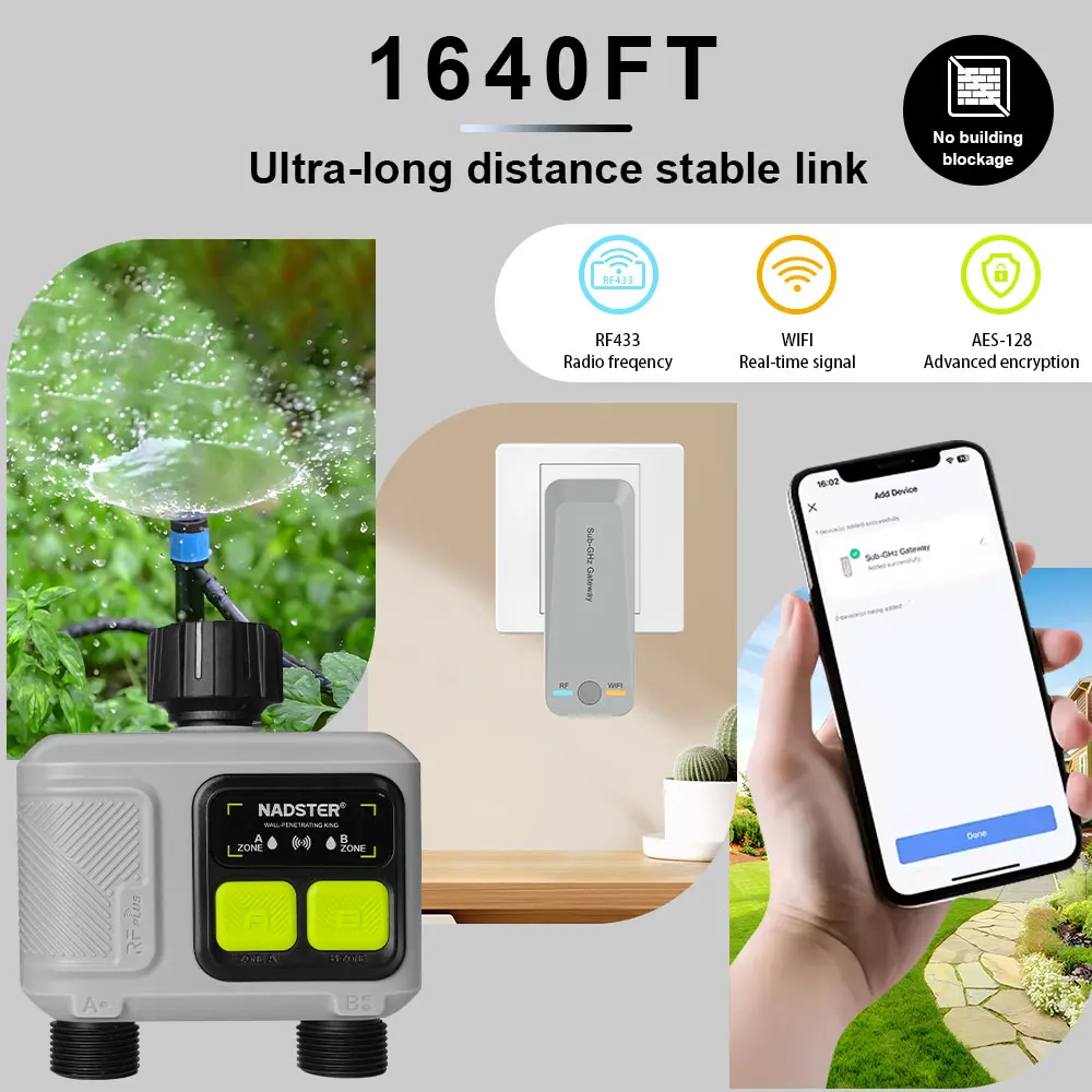 Tuya RF433 WIFI Automatic Water Timer Garden Digital Irrigation Machine Intelligent Sprinkler Used Outdoor to Save Water&Time