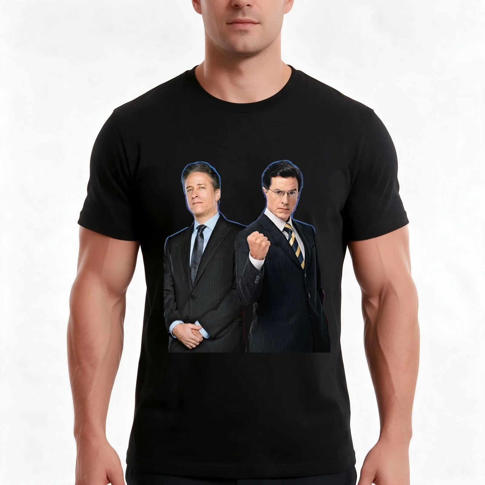 Jon Stewart - Stephen Colbert - The Daily Show - The Colbert Report T-Shirt, Summer Casual Cotton Tee, Oversized Streetwear Tops
