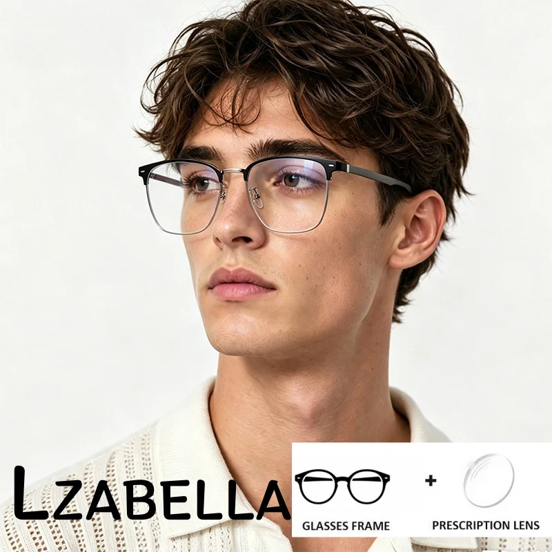 

Lzabella Arrival Alloy Square Round Men Eyeglasses Fashion Business Comfortable Optical Frame Daily Prescription Glasses 99012