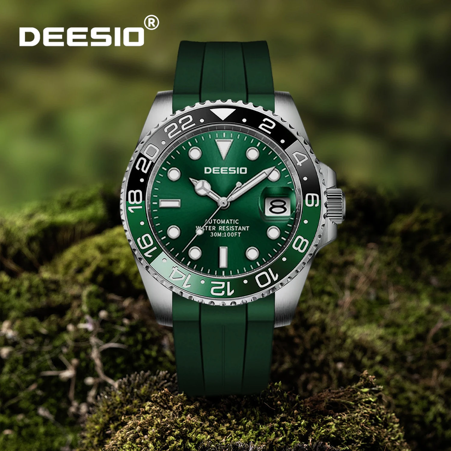 

Deesio Роскошные мужские часы Автоматические механические часы со скелетом из нержавеющей стали Деловые повседневные водонепроницаемые часы для мужчин Подарок