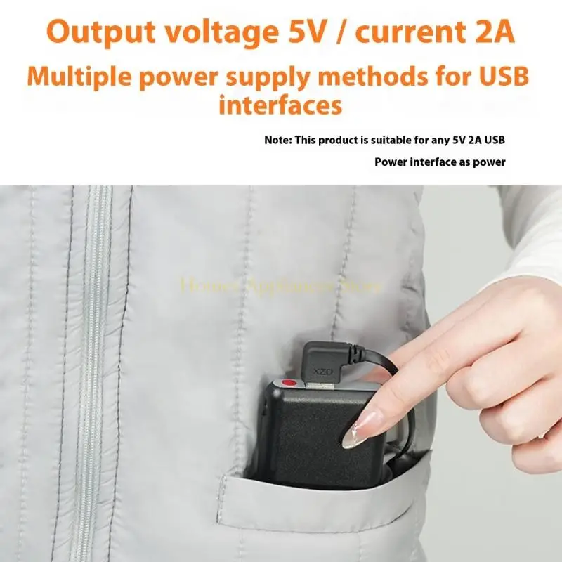 D0AB 3 Mode Heating Vest USB Connectivitys Breathable Fabric for Hiking Camping