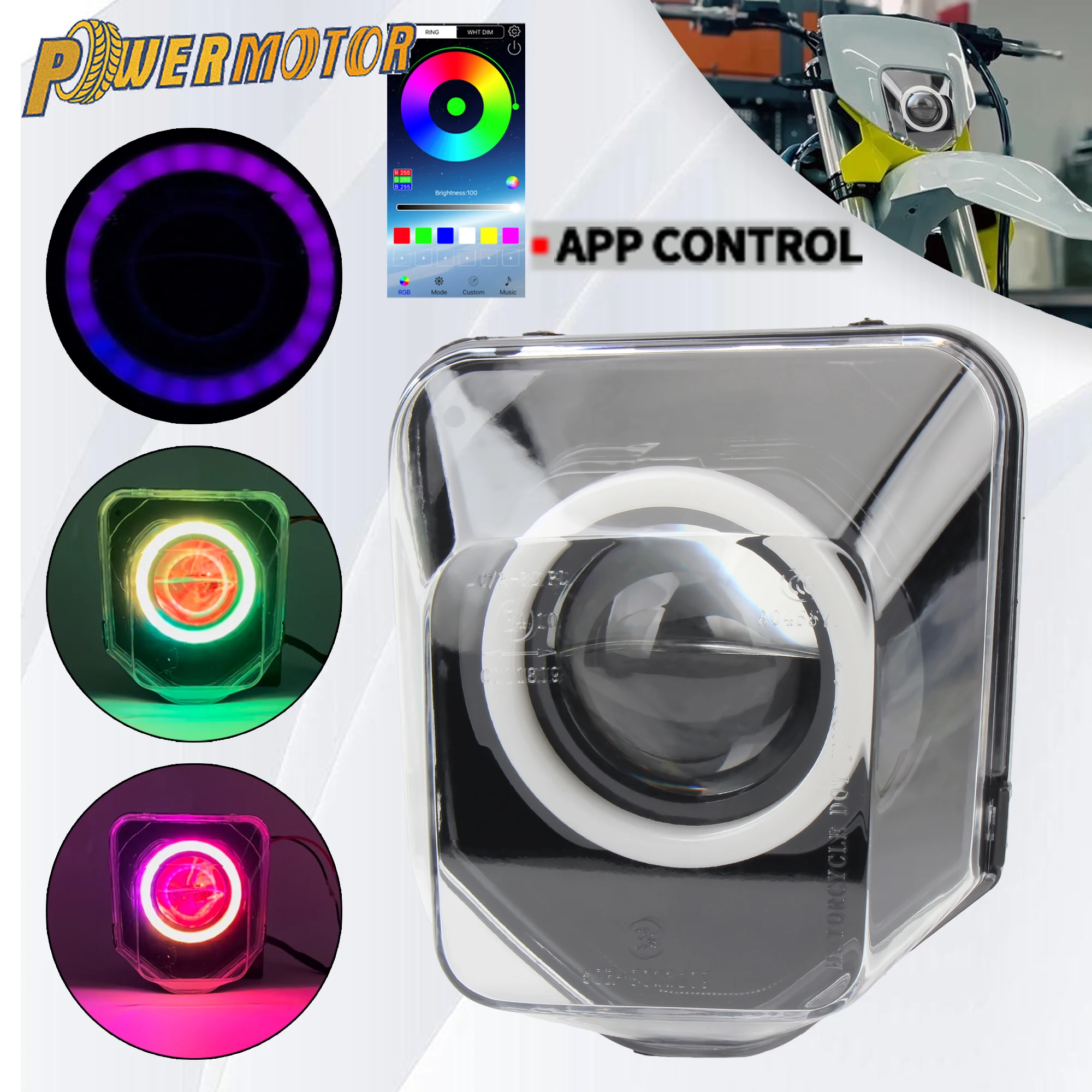 

For Husqvarna Motorcycle LED Color Headlight Application Control for FE TE 150 250 250i 300 300i 350 450 501 2013-2024 DirtBike