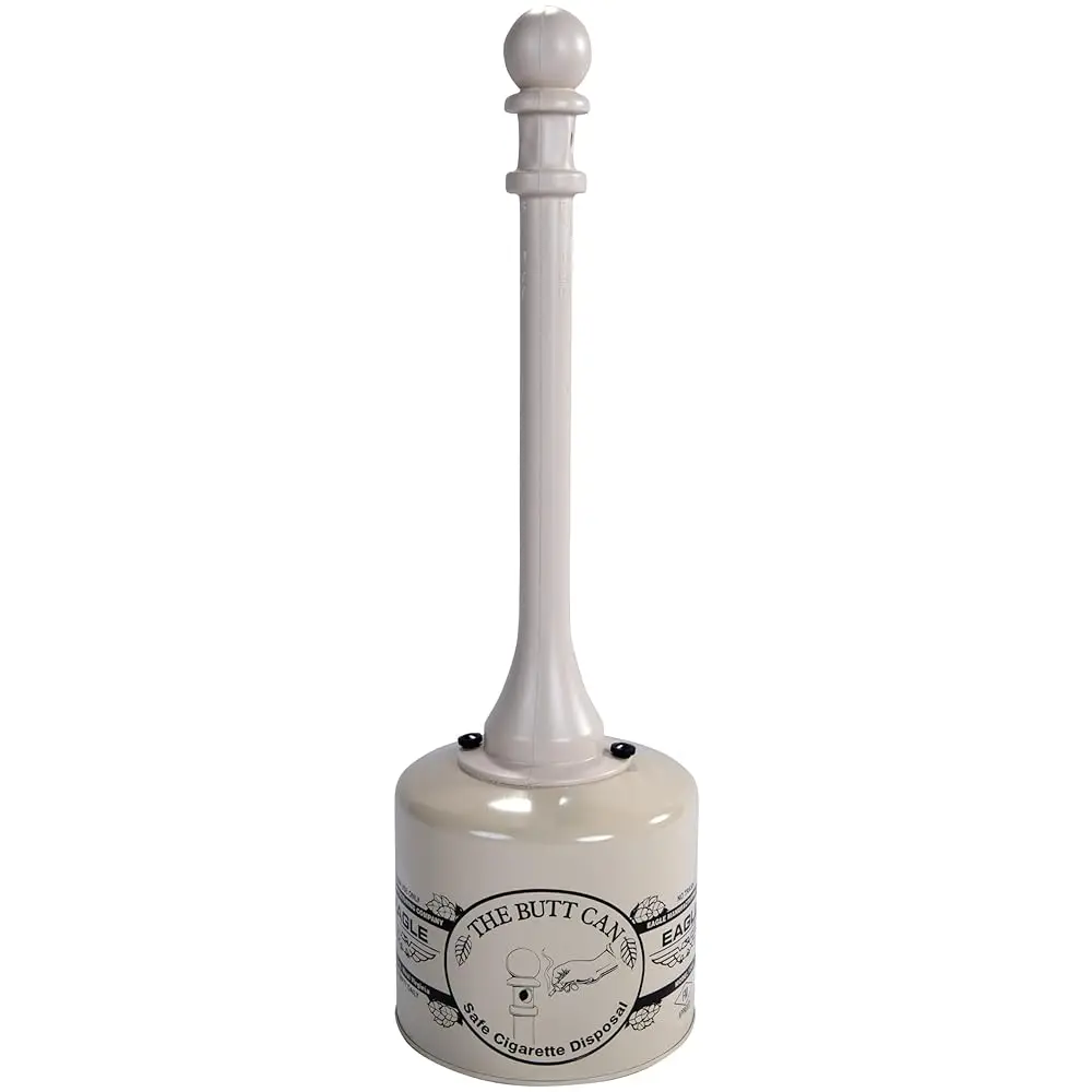 

Free Shipping1205BEI Galvanized Steel Cigarette Butt Receptacle, 5 gallon Capacity, 40\ Height, 12\ Diameter, Beige\, \12\ od x