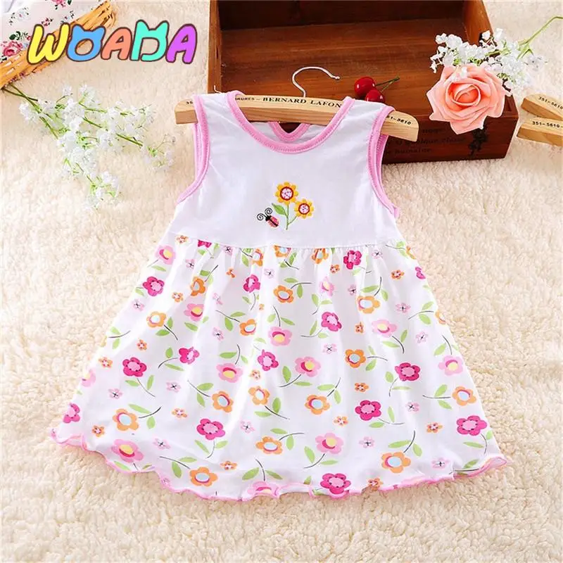 Hot Infant Baby Girl Dress Cotton Regular Sleeveless Dresses Casual Clothing 0-24 M For Summer