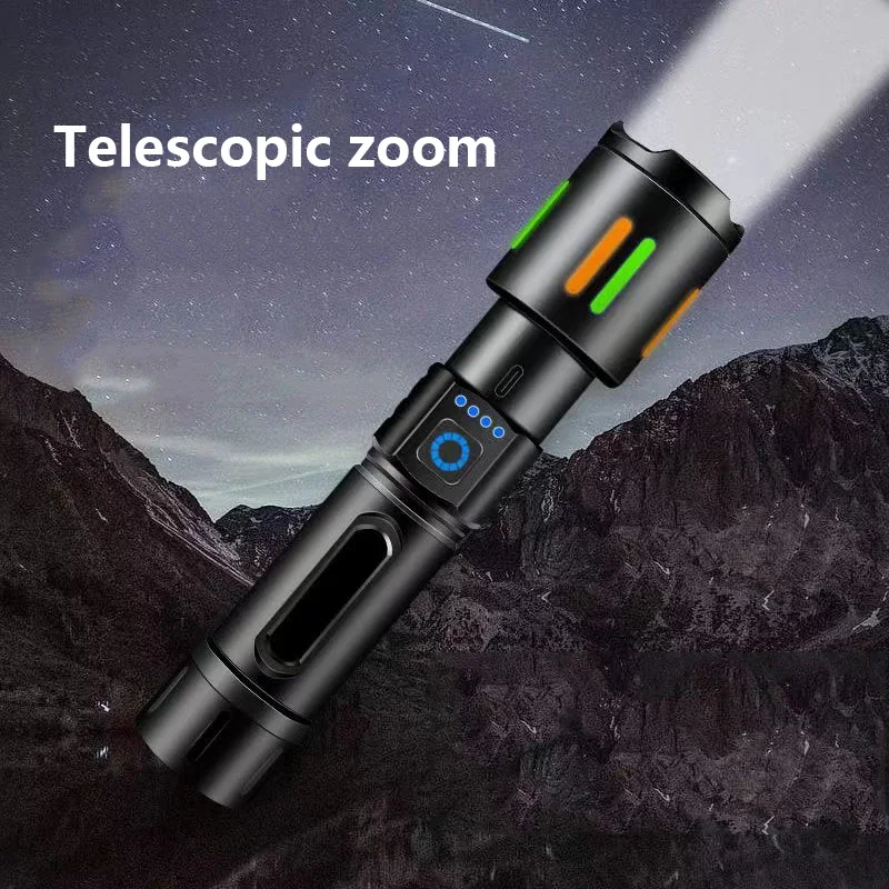 High Powerful Rechargeable LED Flashlights Fluorescence Zoom Waterproof aluminum Lantren Long Range Tactical Torch Camping