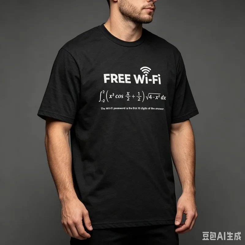 FREE WI-FI Math Equation Graphic T-Shirt Modal Soft Crewneck Nerd Teacher Classroom Front Print Tee