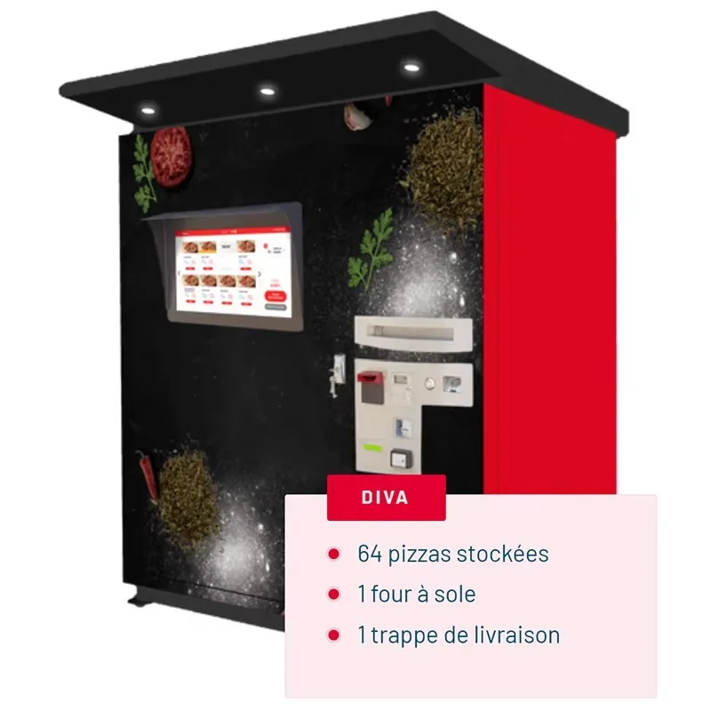 Selfservice Robot Pizza Vending Machine Automatic for Sale Distributeur Automatique De Fresh Frozen Container Pizza Vending