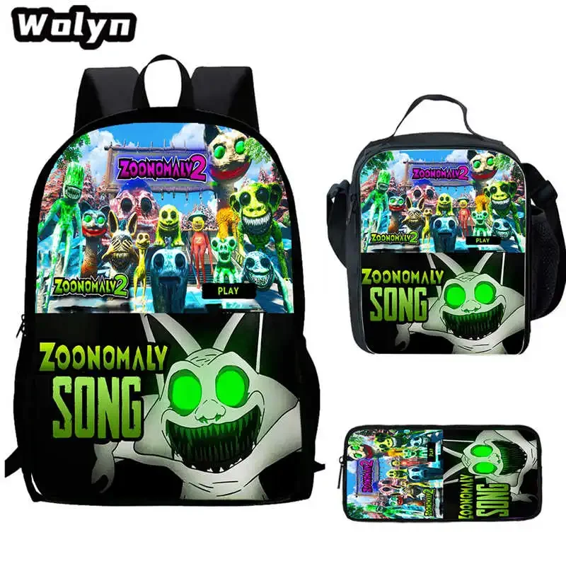 

The 3Pcs Set Zoonomaly School Backpack with Lunch Bags Pencil Case for 5-8 years old ,Large Cartoon School Bags Set for Children