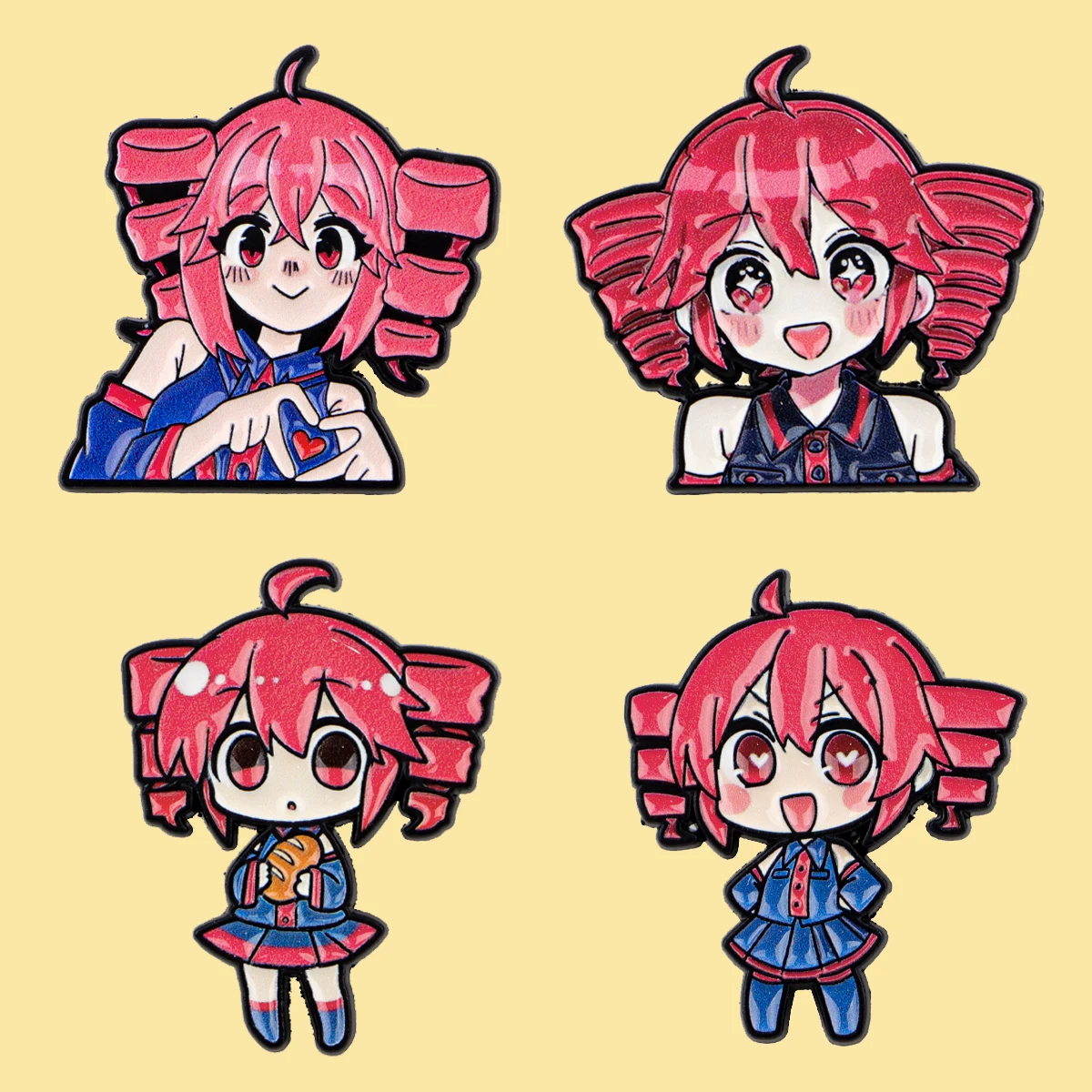 1-4pcs/Set Cute Anime Girls Enamel Pin Cartoon Pink Haired Badge Brooch Backpacks Bag Collar Lapel Decoration Jewelry Fans Gifts
