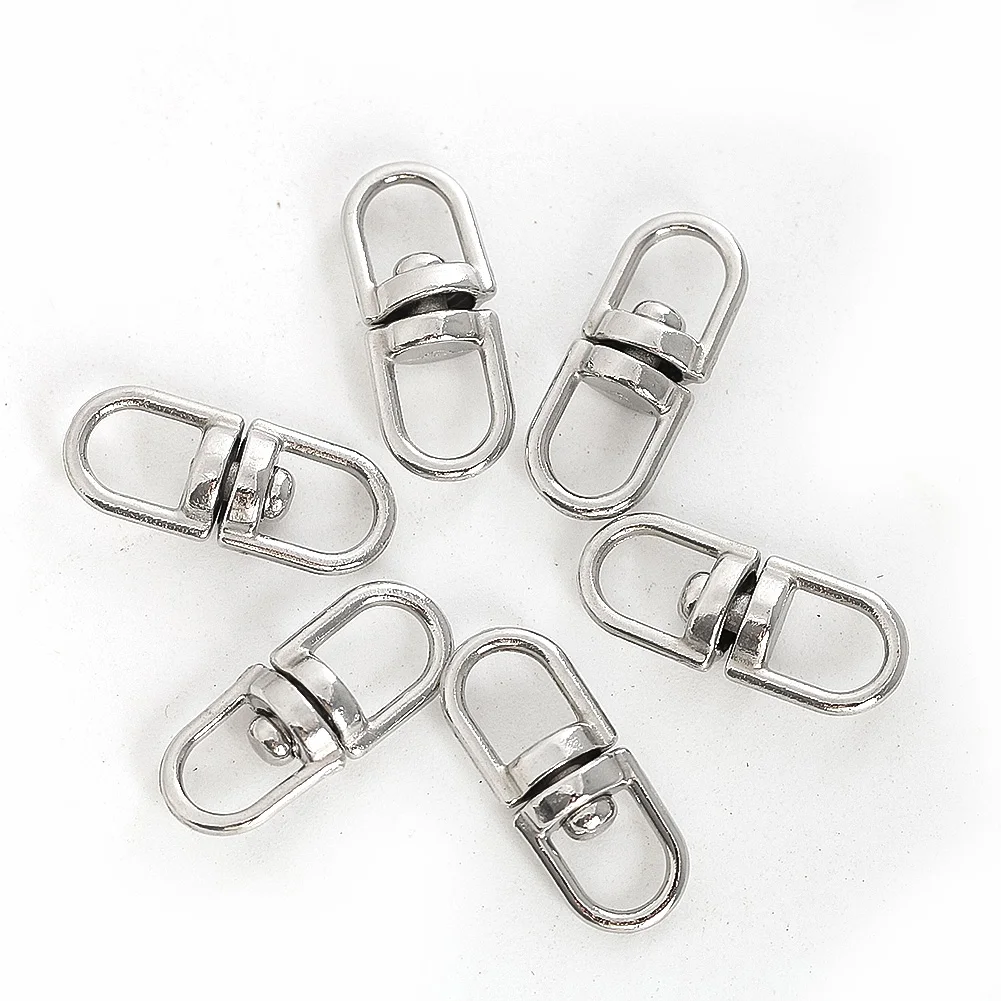 10PCS Double End Swivel Hook Key Ring Connector Rotating Pendant Clasp Lanyards Paracord Bag Parts DIY Craft Making Accessories