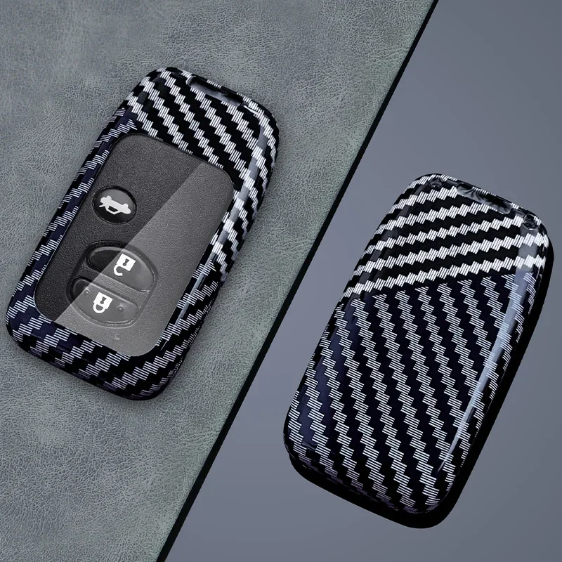 

3 Buttons For Toyota Aqua RAV4 Land Cruiser Camry Prado Corolla Prius 2013 2014 Carbon Fiber Car Key Case Cover Keyring Holder