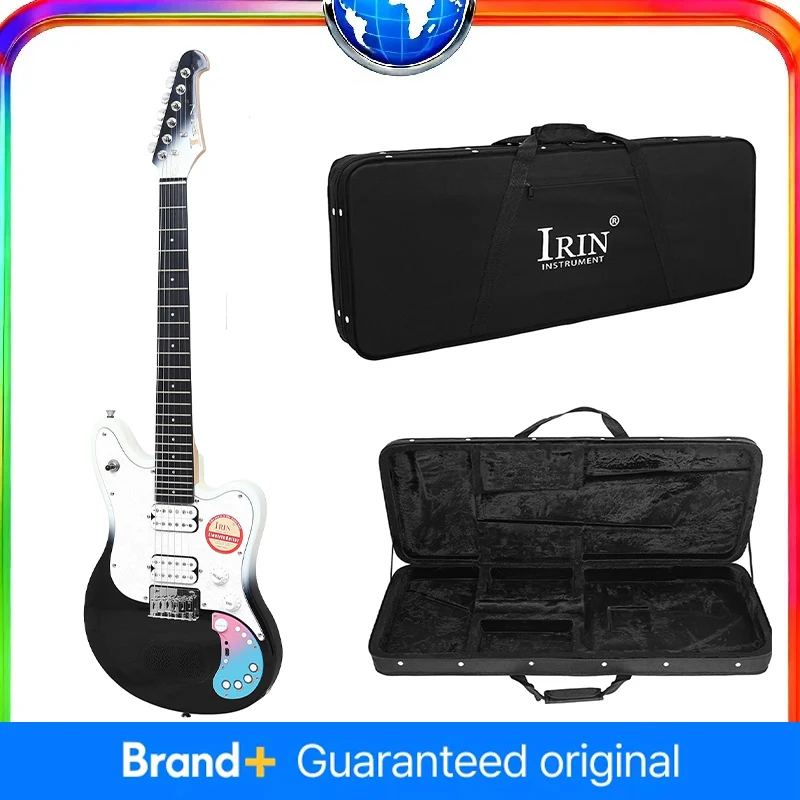

IRIN R-331MINI Smart Portable Electric Guitar – Built-in Speaker Bluetooth 24 Frets Enclosed Chrome Tuners Electric Guitar case