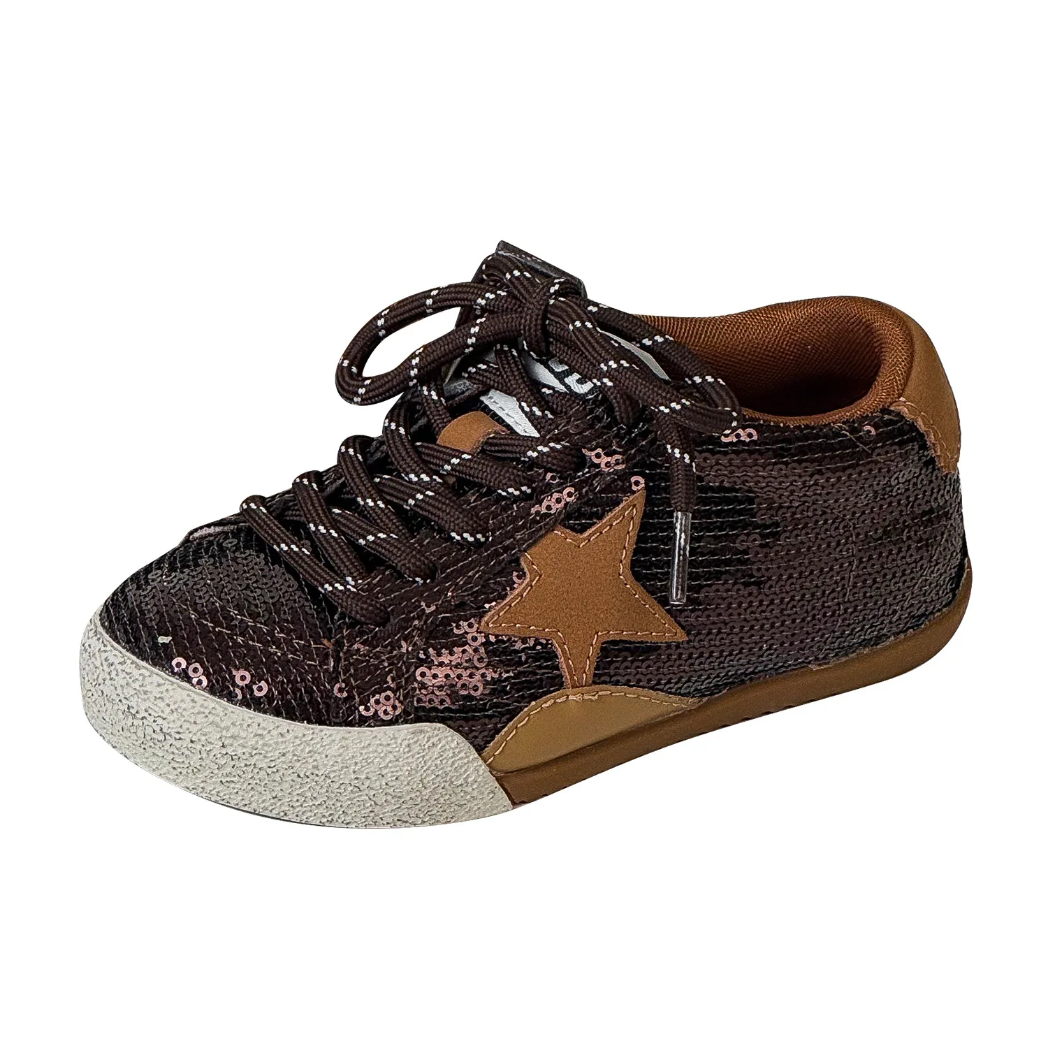 

Children's Sequin Sports Shoes 2025 Autumn New Kid Boys Girls Retro Color Rubbing Casual Sneakers Toddler Non-slip Running Shoes