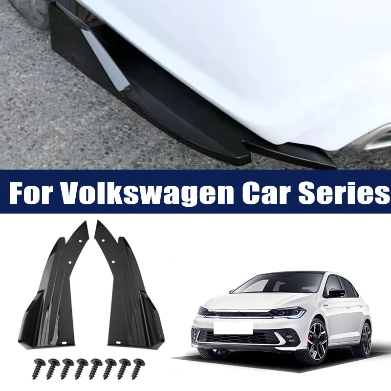 

2pcs Rear Bumper Lip Diffuser Splitter Canard Protector Front Spoiler Body Kit For Volkswagen Golf Polo Passat Tiguan Touareg