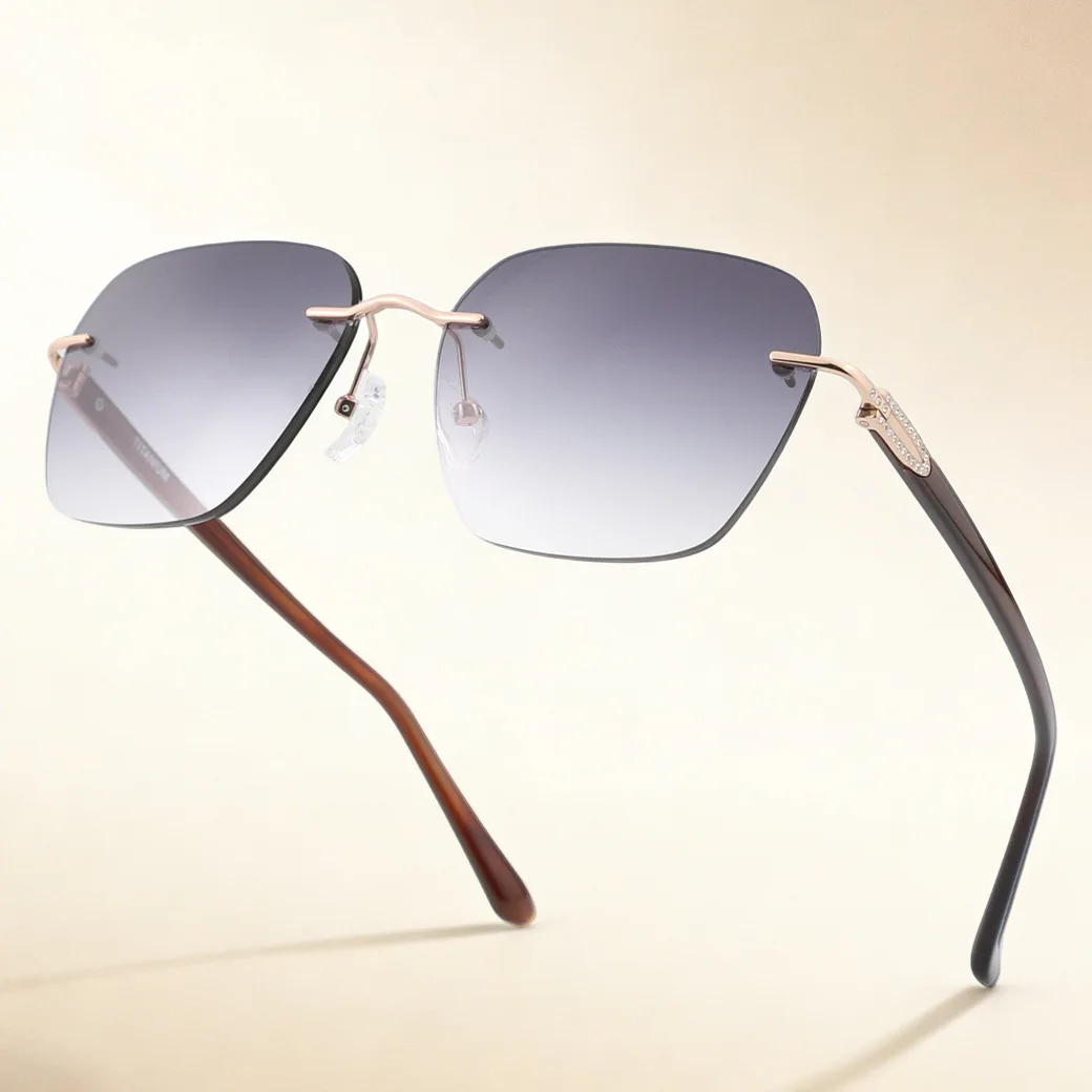 Top Quality Trendy Women's Rimless Sunglasses Stylish UV400 Anti-ultraviolet Sun Glasses Ultralight Frameless Sunglass Female
