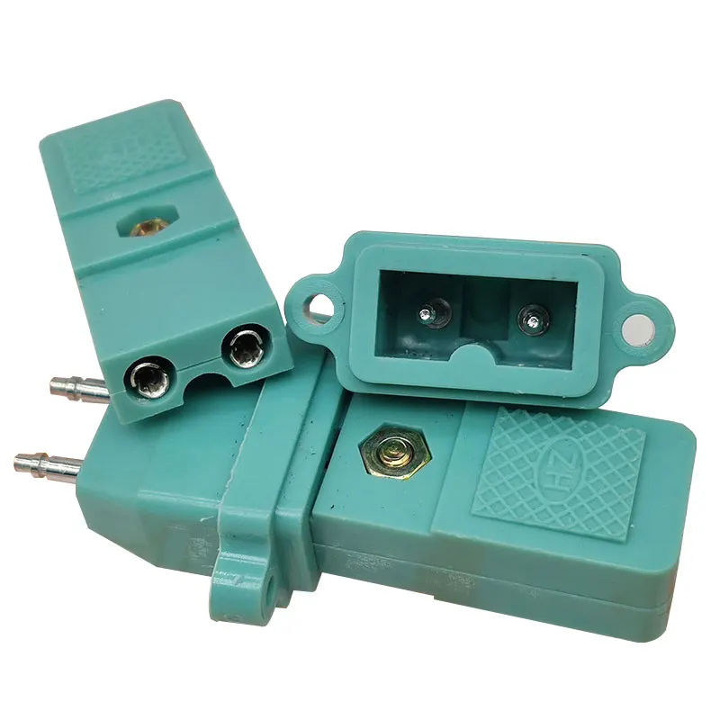 2pcs CZ-200 Small Two-Wire Electric Screwdriver Plug 2-Core Power Socket DC Power Plug Connector 2 Pins Green Black