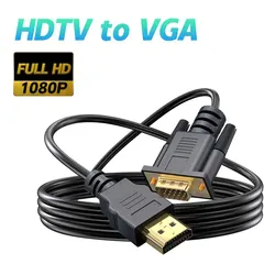 HDMI męski na VGA Male 1080P 60Hz Kabel kompatybilny z HDMI do VGA Adapter cyfrowy na analogowy do komputera Laptop