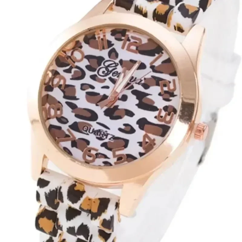 2024 New Fashion Personality Senior Luxury Women\'s Watch Leopard Silicone Watch Jelly Simulated Girls Watch