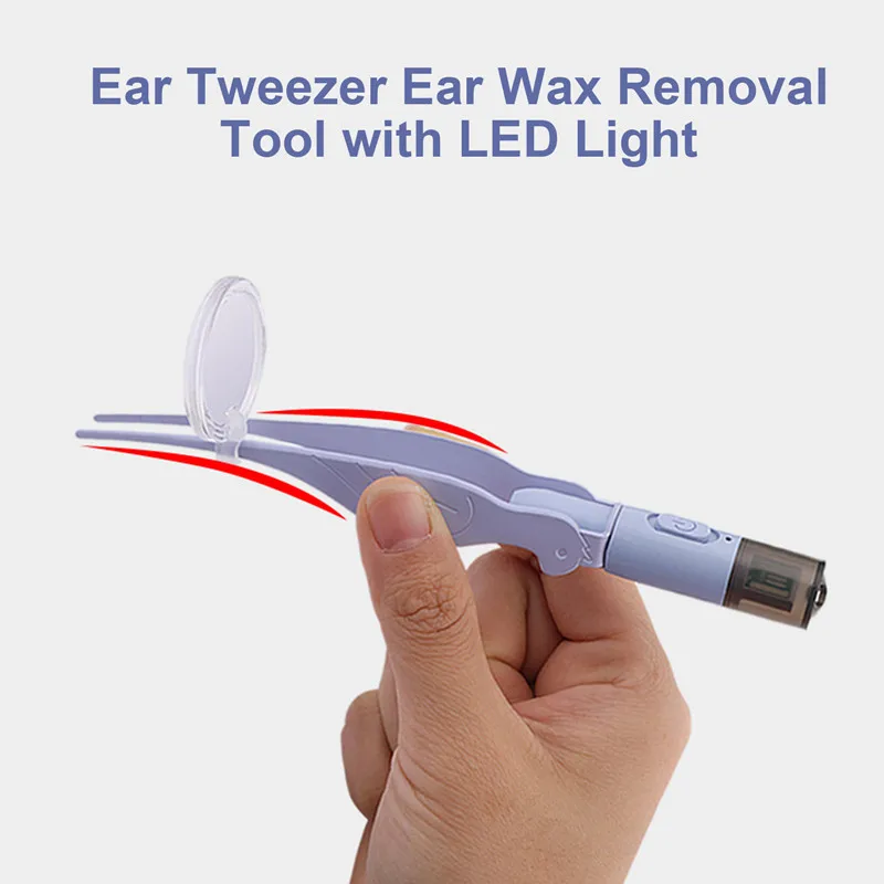 Ear Tweezer Ear Wax Removal Tool with LED Light Magnifying Glass Ear Pick Cleaner Earwax Tweezers for Ear Wax Remover Ear Care