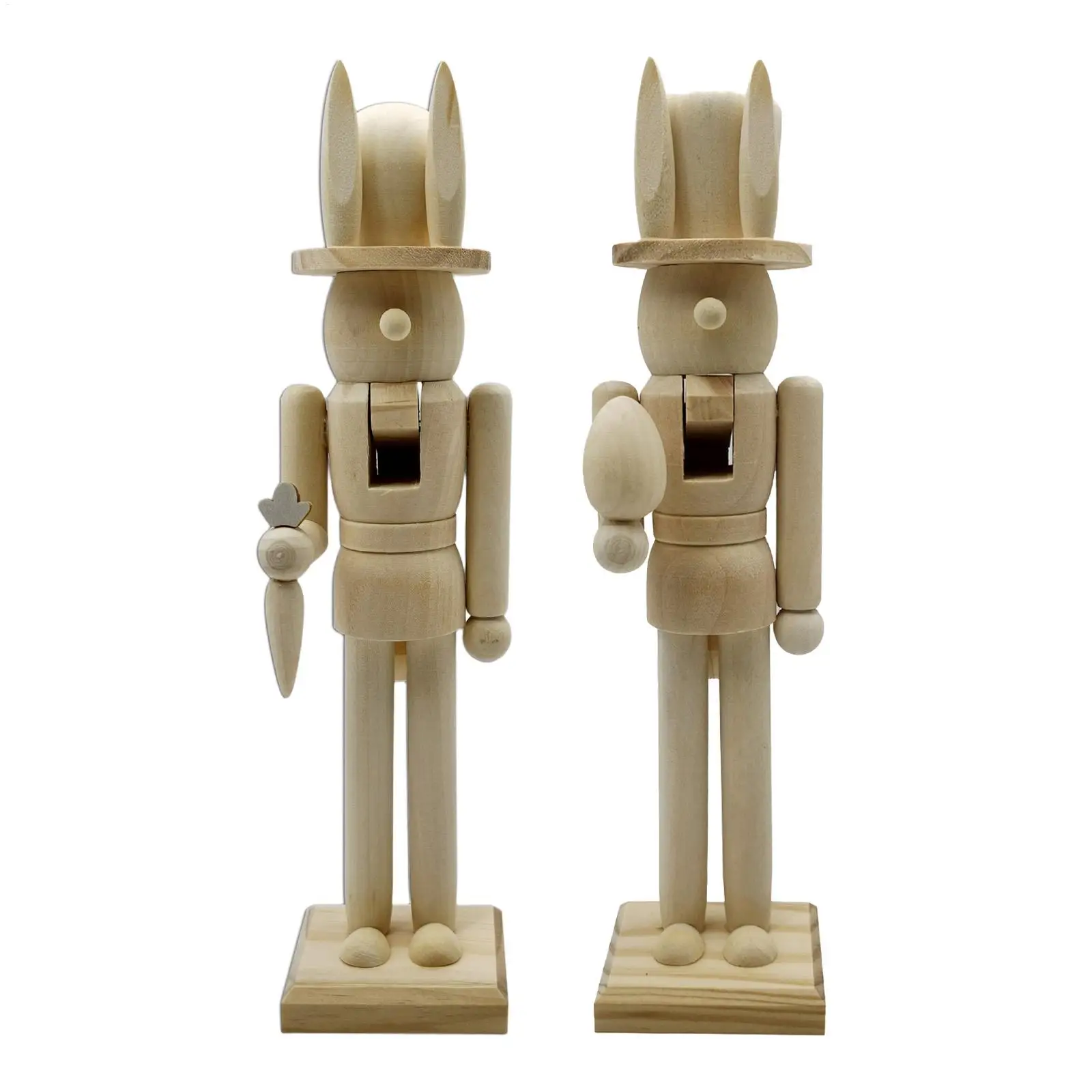 DIY Christmas Nutcracker 30.8cm Festive Paintable Wood Figurine Nutcracker Puppet King Soldier Decoration for Home Living Room