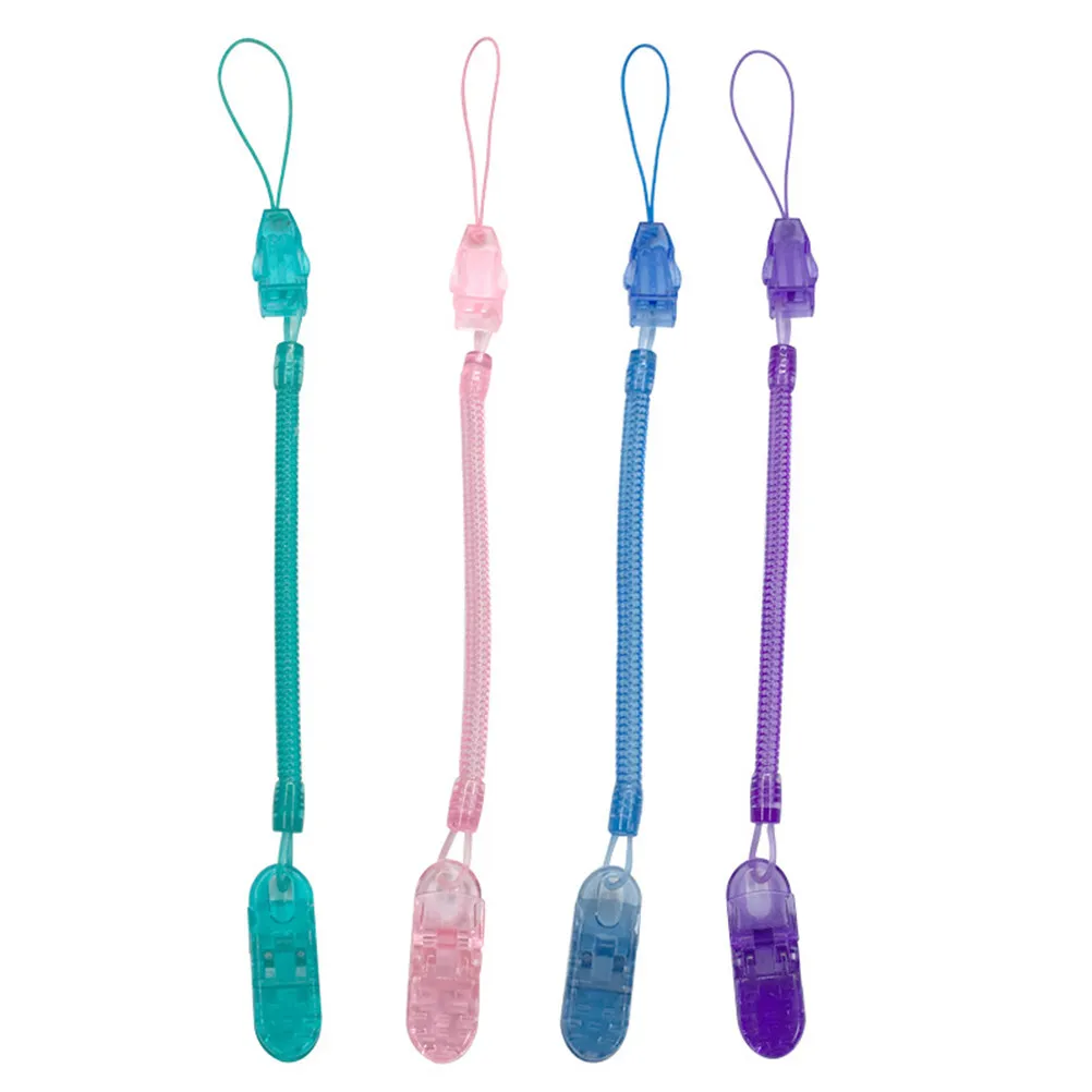 4pcs Pacifier Clips Colorful Baby Shower Gift Safe Material Soother Holder Chain Durable Environmental Protection