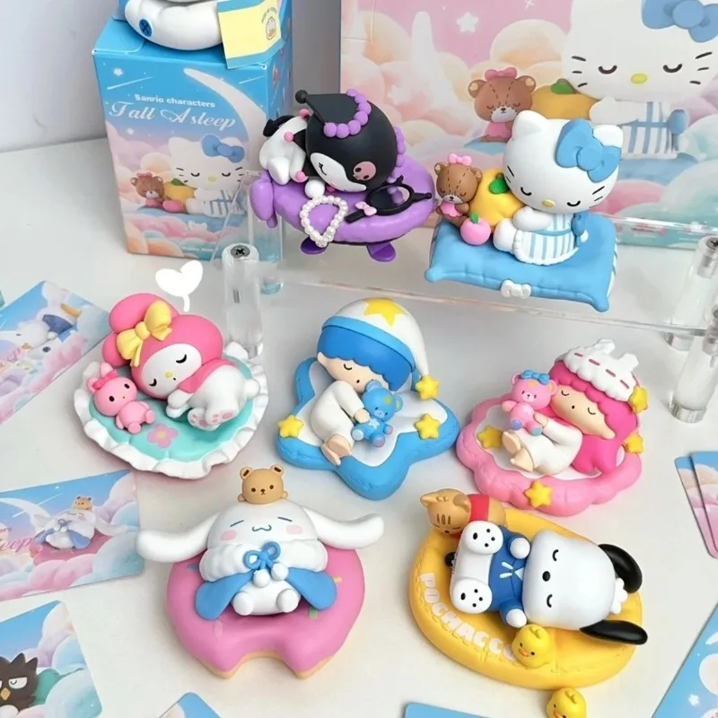 

Animation peripherals Sanrio sleeps peacefully Kuromi My melody Pochacco blind box trendy figure desktop ornament girl gift