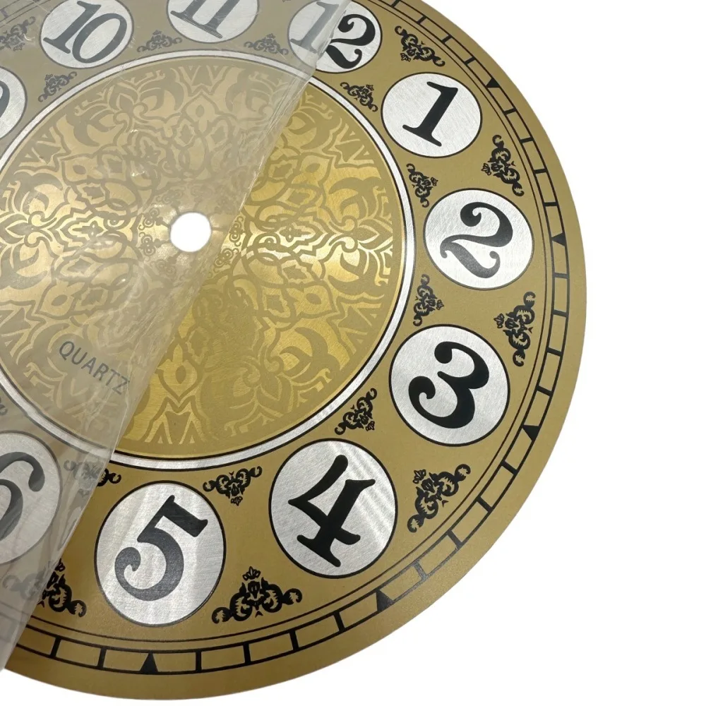 180mm Vintage Circular Aluminum Clock Dial Face Replacement Metal Dashboard Plate Classic Arabic Numeral Design Craft