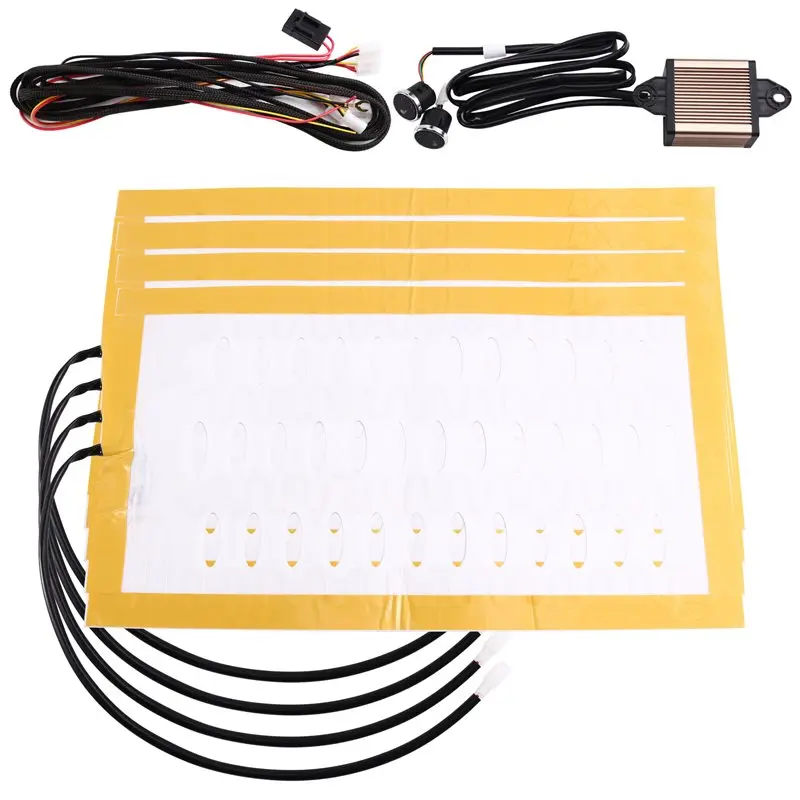 

Car Seat Heating Heat Pad Universal 12V Built-In Heater 3-Level Dual Round Control Switch System With Harness