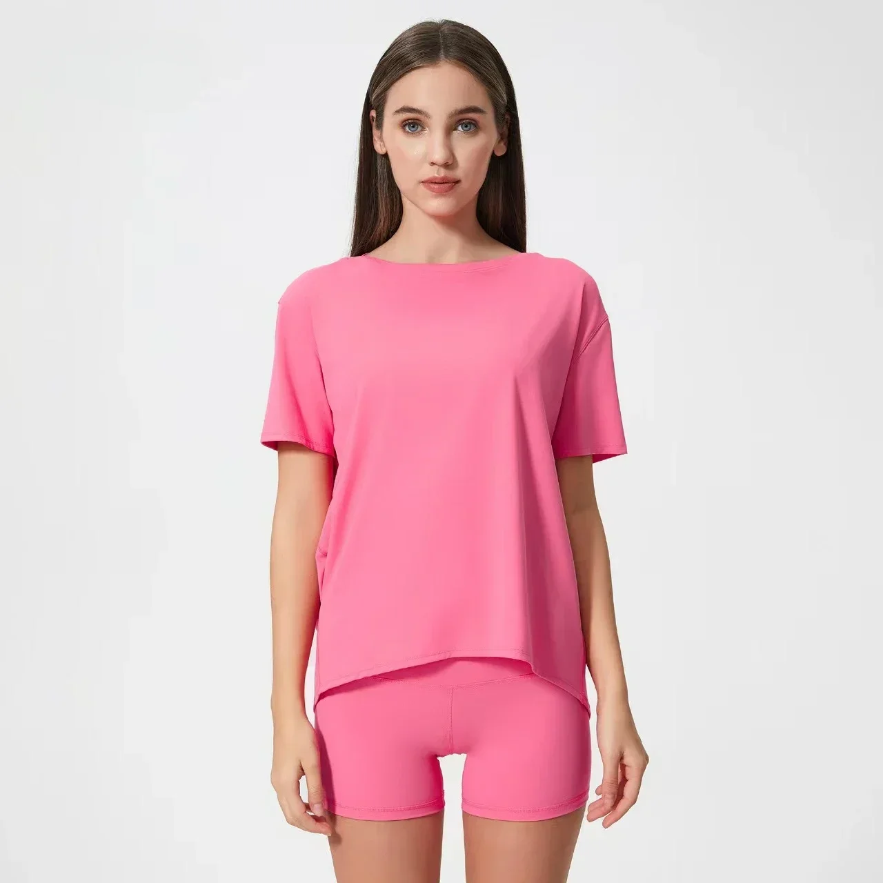 

Женская свободная укороченная футболка Lemon для йоги и спорта, дышащая, для отдыха и активного отдыха, для бега, блузка