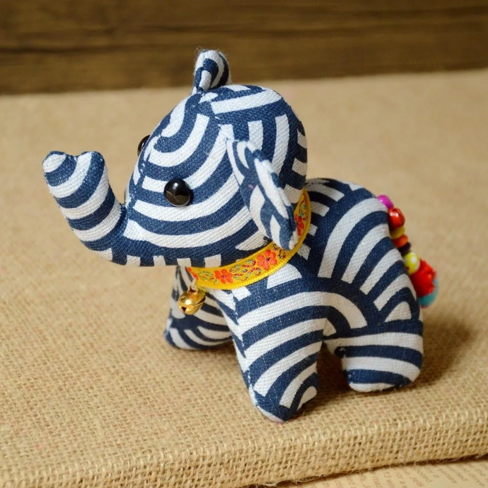 Traditional Thai Fabric Elephant Ornament Ethnic Handmade Elephant Wealth Lucky Ganesha Animal Cultural Souvenir