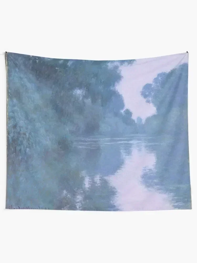 HD. Morning on the Seine near Giverny, by Claude Monet. HIGH DEFINITION Tapestry Room Design Wall Coverings Tapestry