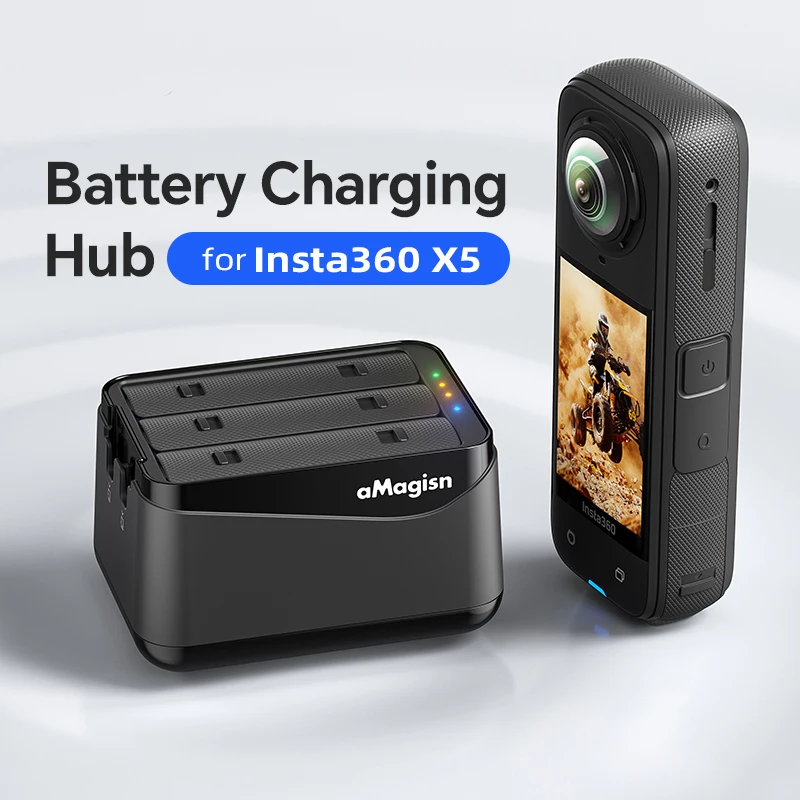 3 Slots Charging Box Battery Charger Hub for Insta 360 X5 Charging Dock Manager For Insta360 X5 Charger Stand Camera Accessories