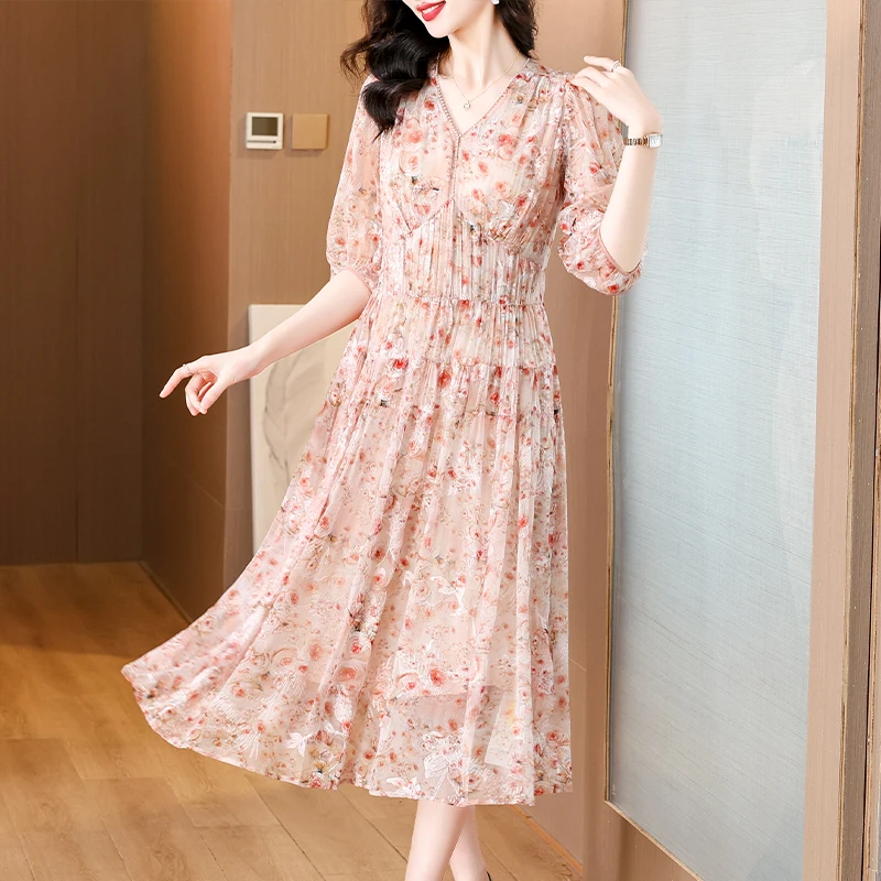 

2024 New Pink Floral Embroidery Mesh Midi Dress Autumn Boho Fashion Light Polo Shirt Dress Women Korean Elegant Bodycon Vestidos