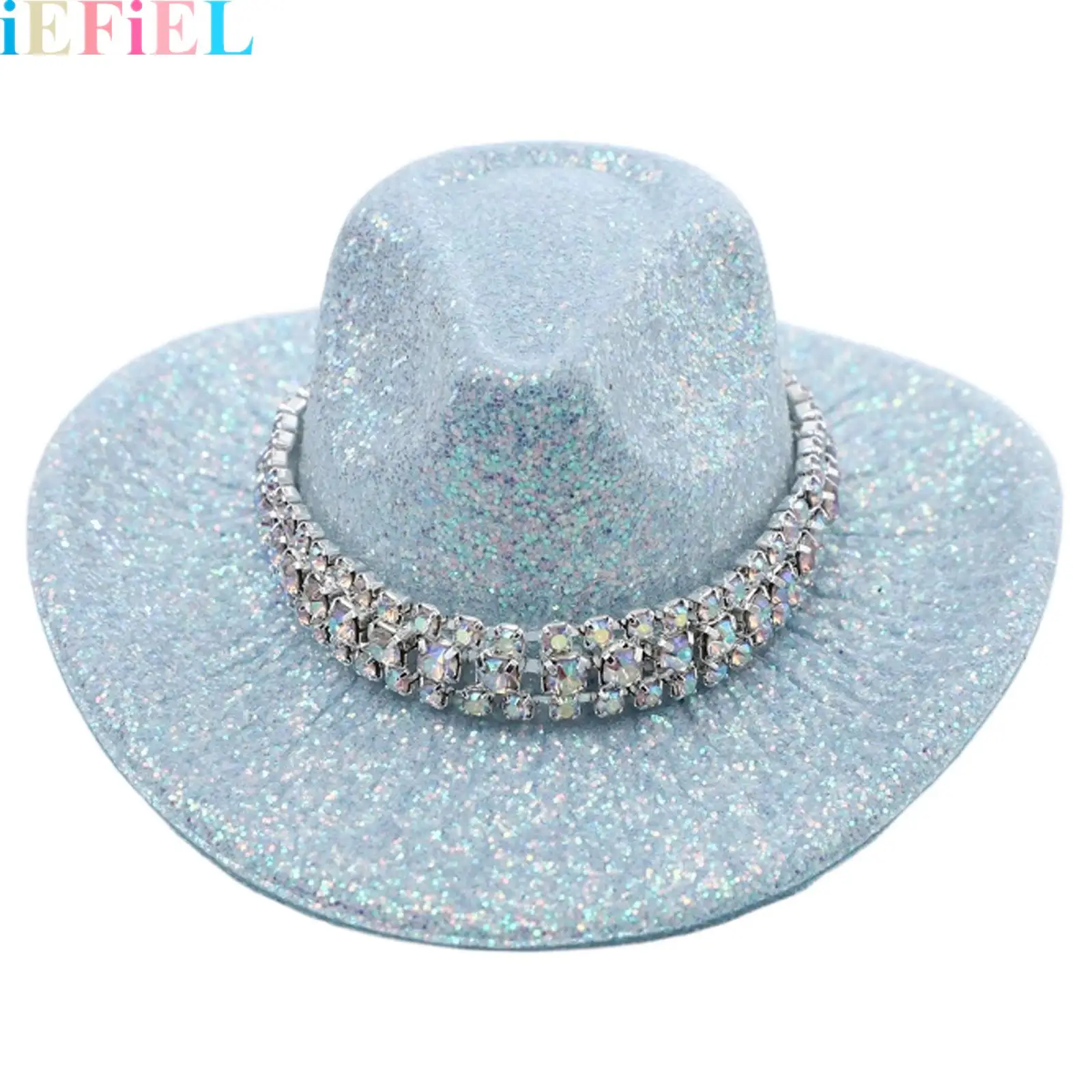 

Glitter Disco Cowgirl Hat Mini Western Cowboy Hats Party Decors Cosplay Costume Dress Up Accessories
